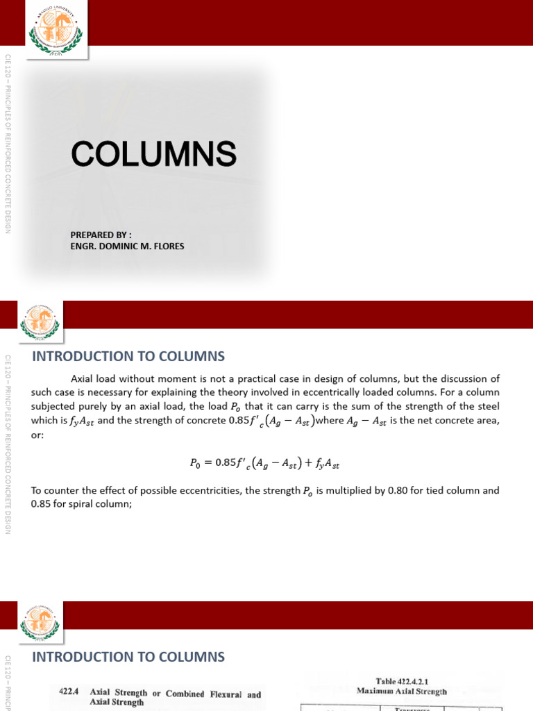 Column Design Principles in Concrete | PDF | Reinforced Concrete | Bending