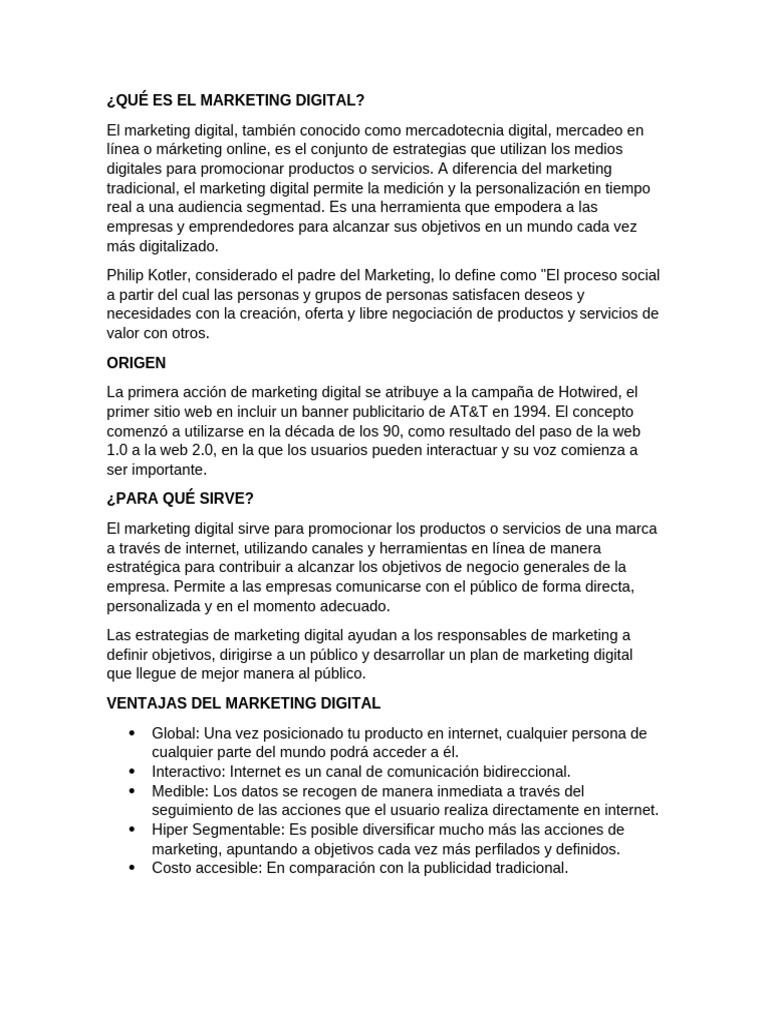 Introducción al Marketing Digital | PDF | Publicidad digital | Marketing