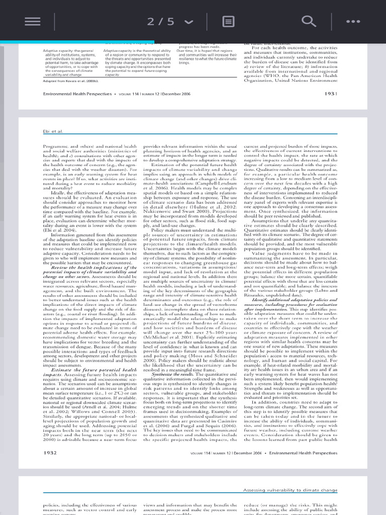 Climate Change and Health Adaptation Strategies | PDF | Risk | Climate ...