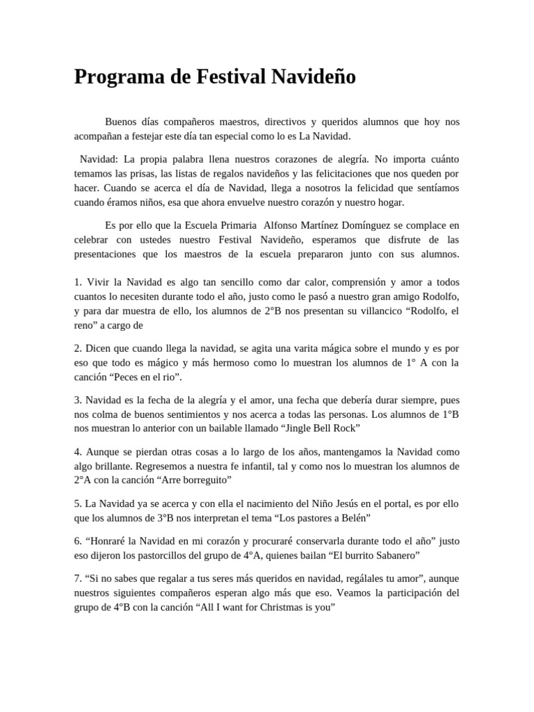 Programa de Festival Navideno | PDF | Navidad | Amor