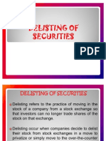 Delisting of Securities & Financial Restructuring