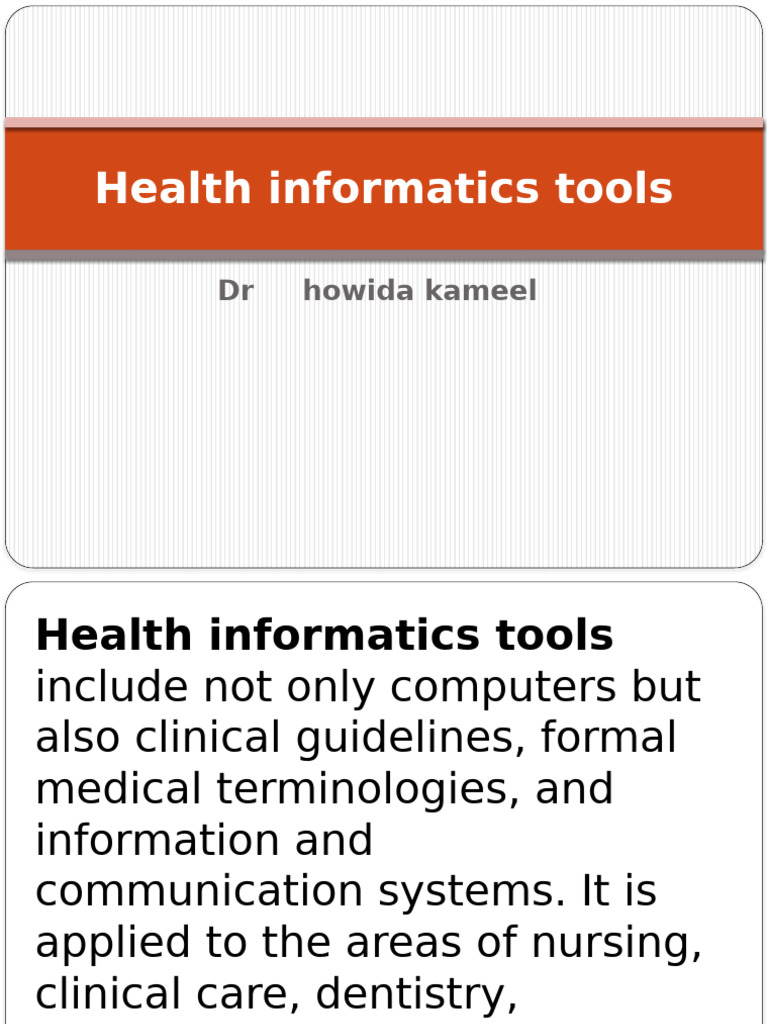 Health Informatics Tools | PDF | Health Informatics | Health Care