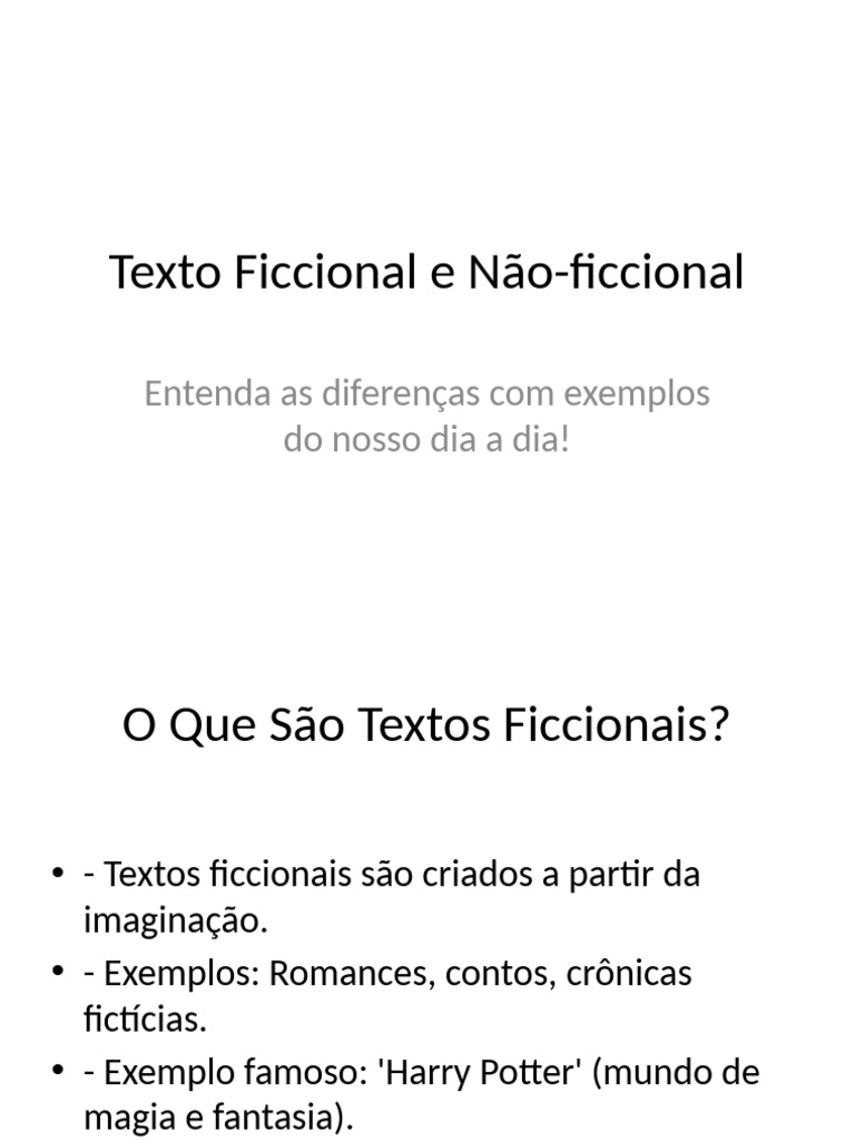 Textos Ficcional vs Nao Ficcional | PDF