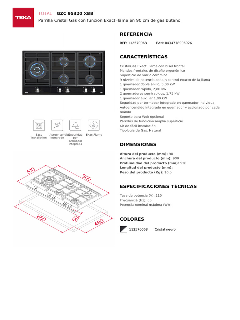 Teka Es MX GZC-95320-XBB | PDF