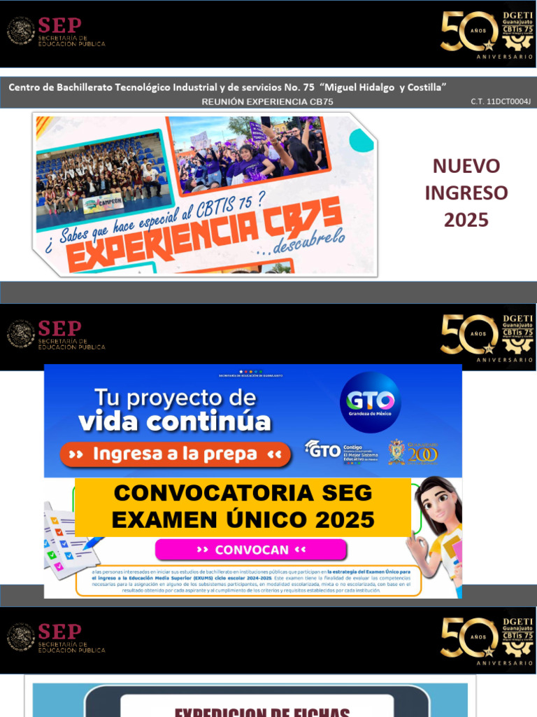 Convocatoria Examen Único CB75 2025 | PDF