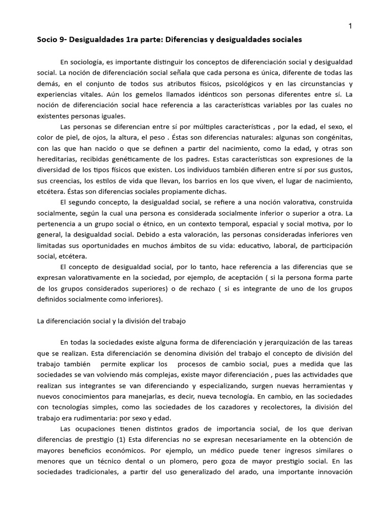 Diferencias y desigualdades sociales | PDF | Estatus social | Sociedad