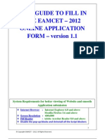 User Guide To Fill in The Eamcet - 2012 Online Application FORM - Version 1.1