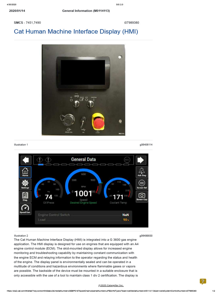 Cat HMI Display Specifications Guide | PDF | User Interface | Engines