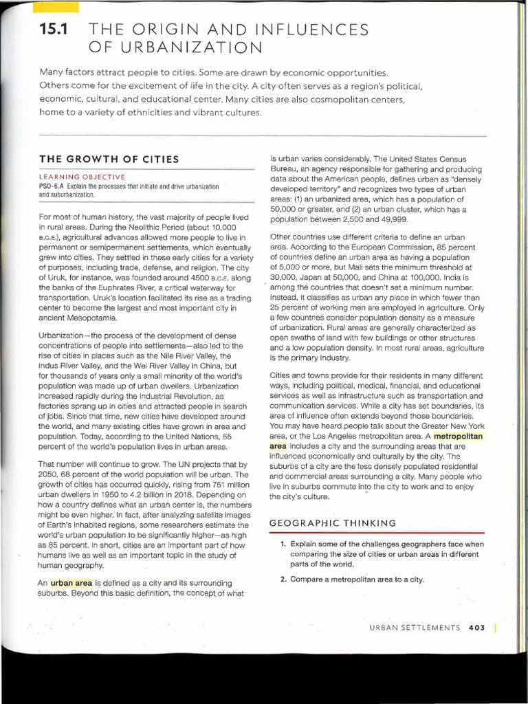 Urbanization and Suburbanization Processes | PDF | City | Urban Area