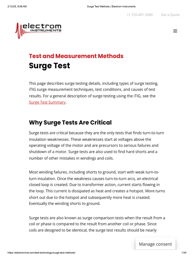 Surge Test Methods _ Electrom Instruments | PDF | Electric Motor ...