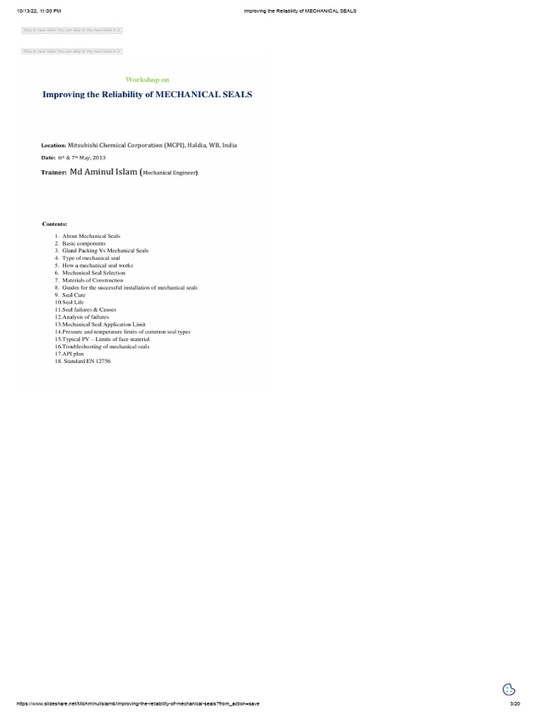 Enhancing Mechanical Seal Reliability | PDF