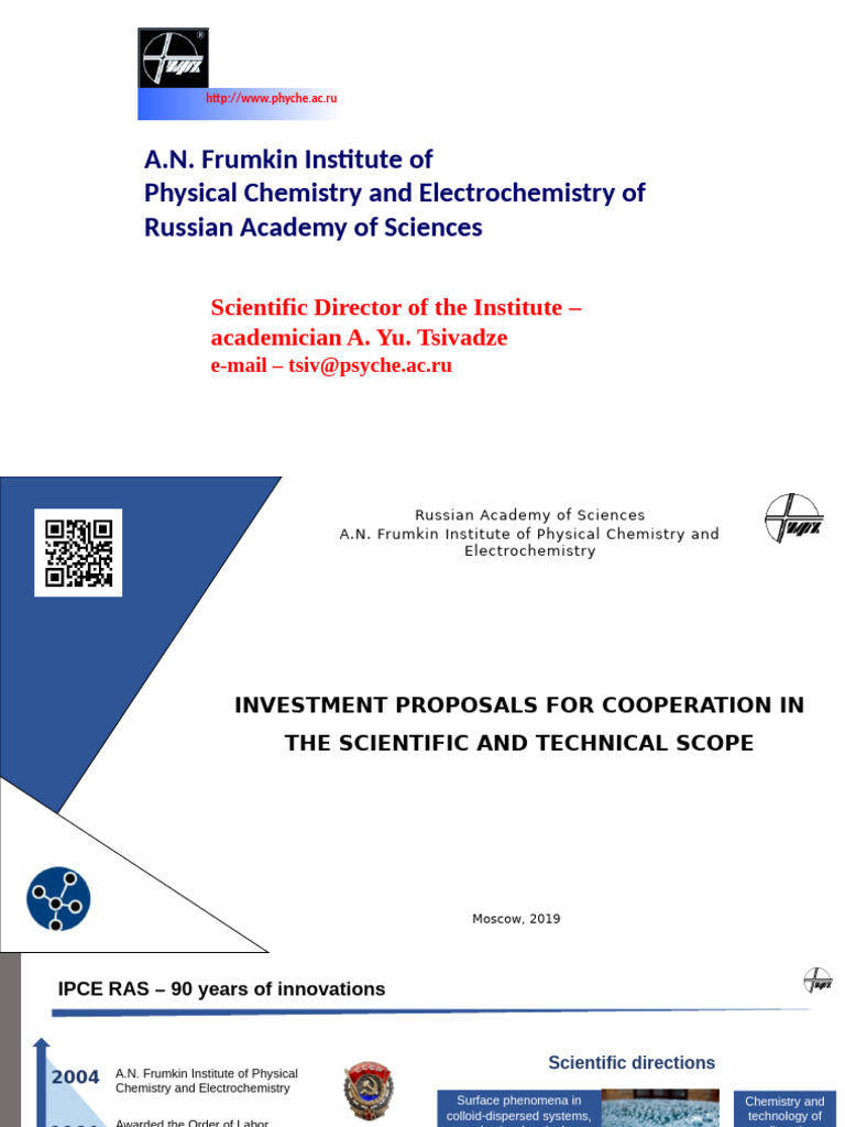 A.N. Frumkin Institute of Physical Chemistry and Electrochemistry of ...