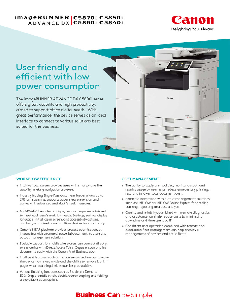 iR-ADV DX C5840i - Datasheet + MyHijau + Sirim | PDF | Image Scanner | Fax
