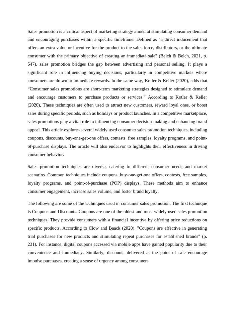 Consumer Sales Promotion | PDF | Marketing | Brand