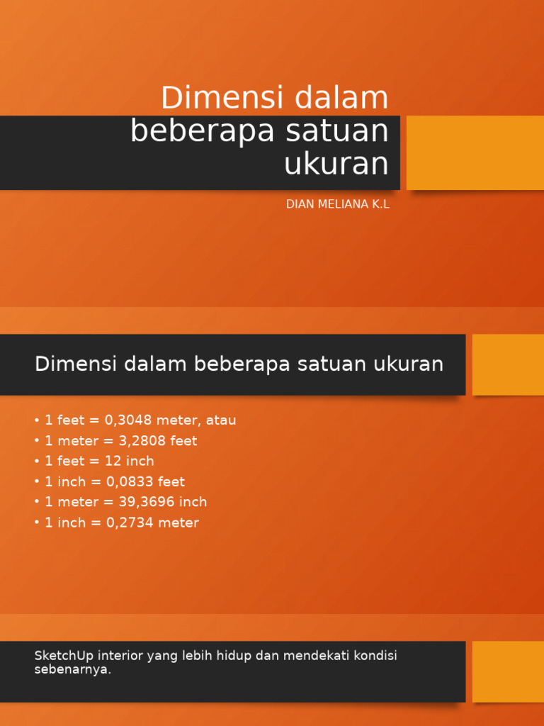 Dimensi Dalam Beberapa Satuan Ukuran | PDF
