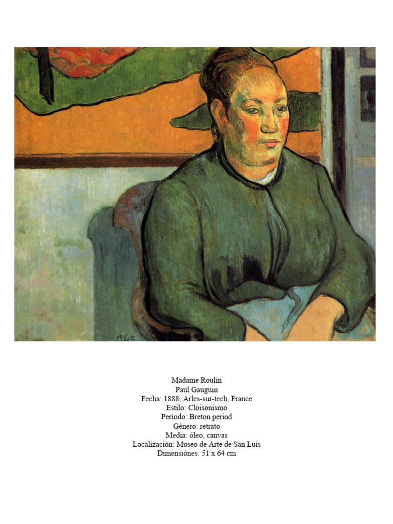 Retrato Madame Roulin de Gauguin | PDF