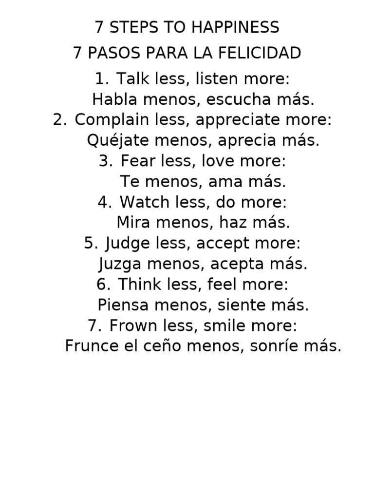 7 Pasos para Alcanzar la Felicidad | PDF