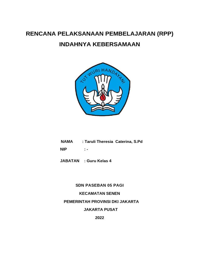 Darng RPP Kelas 4 Semester 1 Ta 2021-2022 | PDF