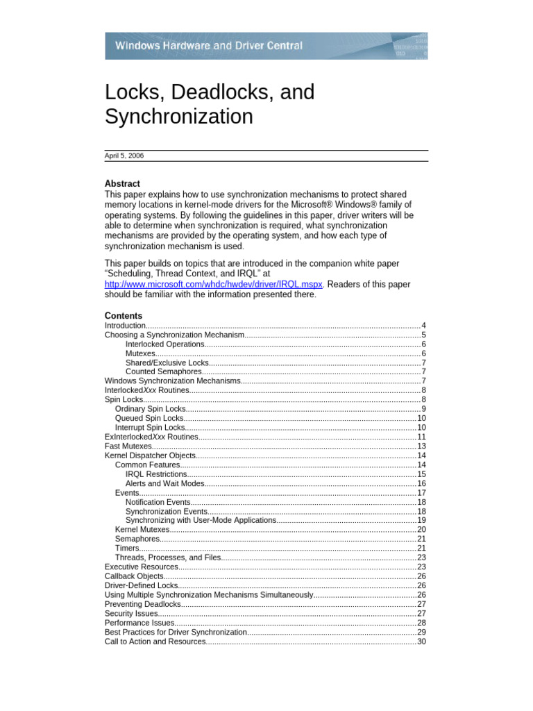 Locks | PDF | Thread (Computing) | Computer Programming