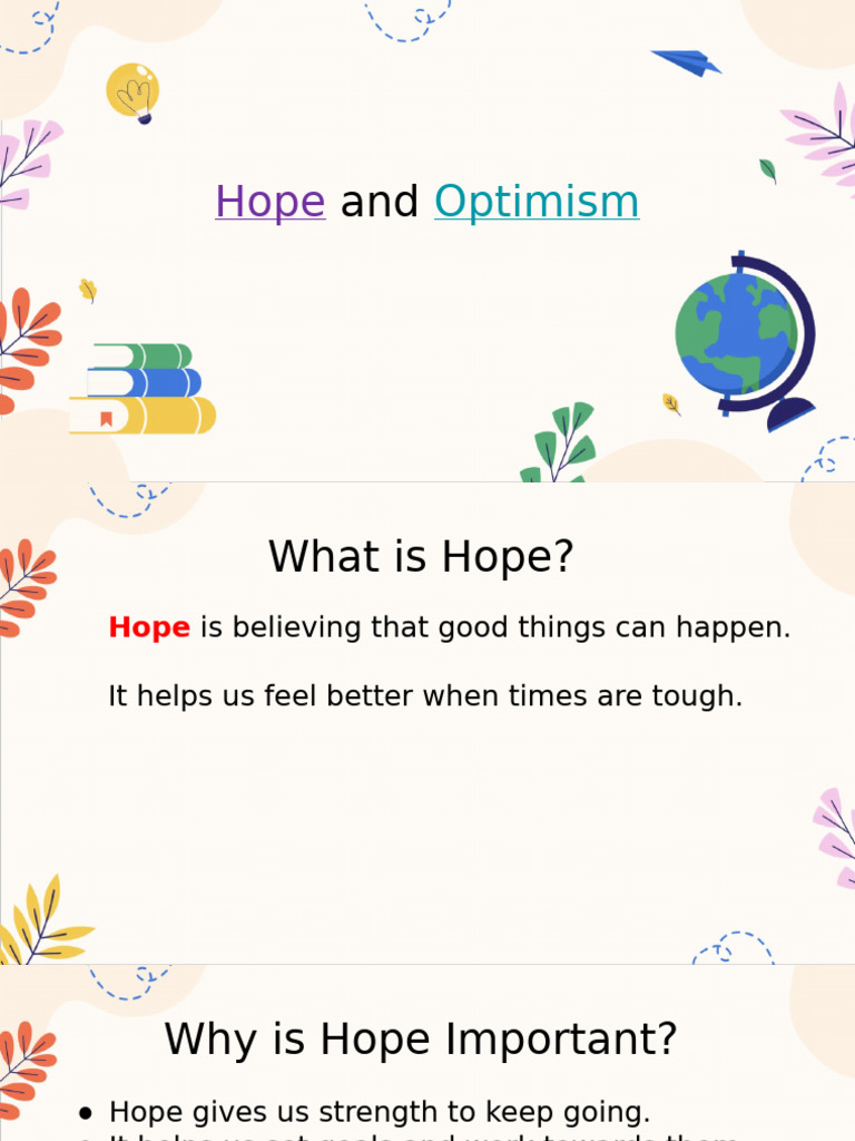 Hope, Optimism, and Righteousness Guide | PDF