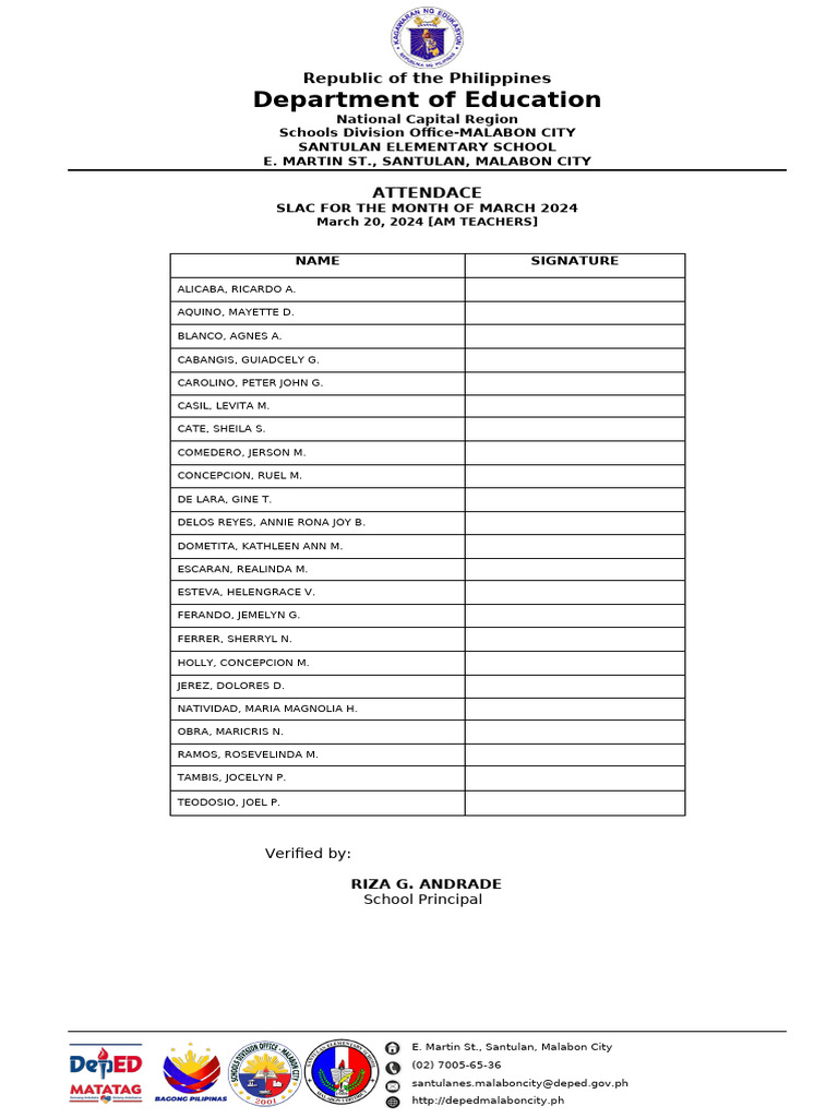 Attendance for Meetings (SLAC)[AM Session] | PDF