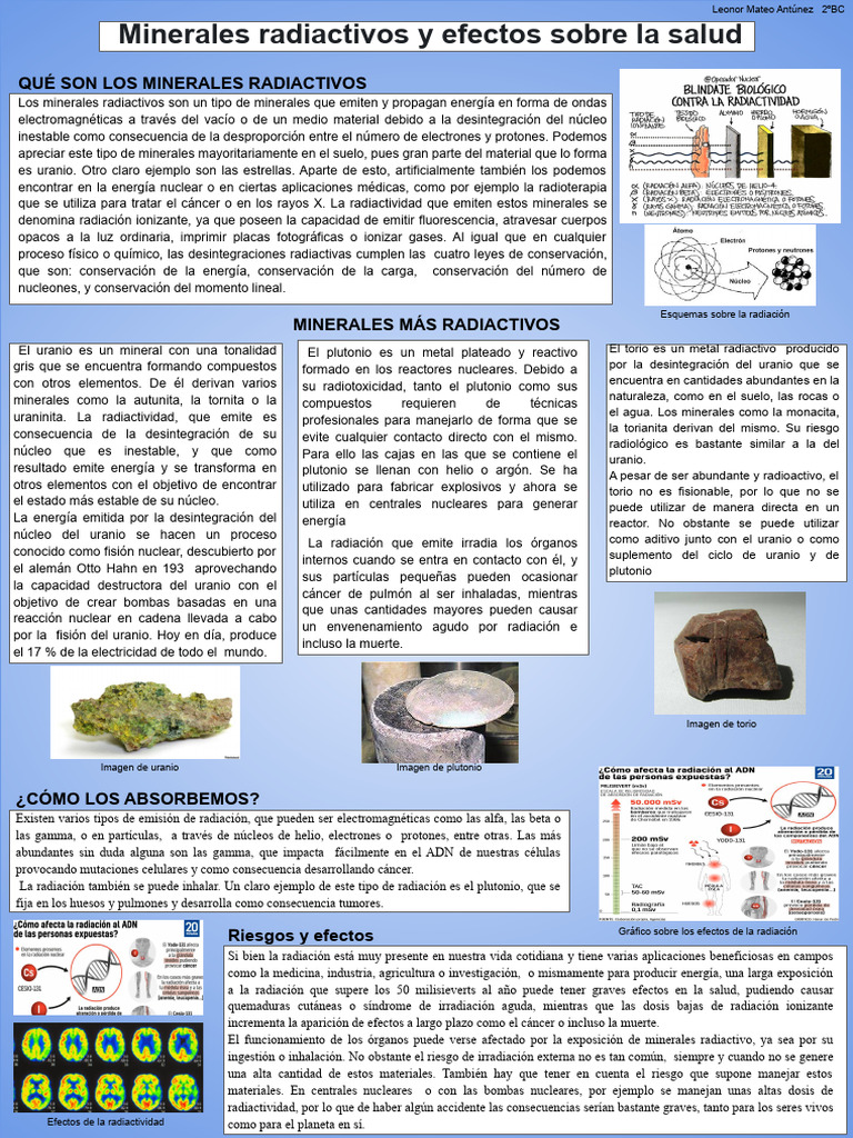 Minerales Radiactivos y sus Efectos | PDF | Desintegración radioactiva ...