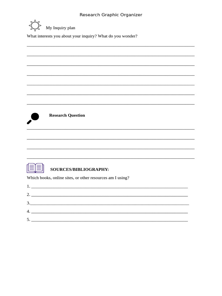 Research Inquiry Graphic Organizer | PDF