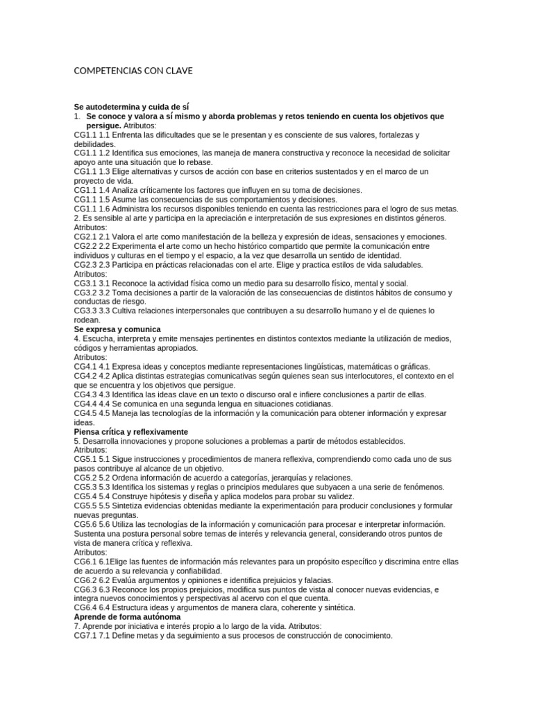 Competencias Clave para el Desarrollo Personal | PDF | Las emociones ...