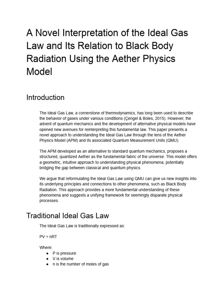 Quantum Insights into Ideal Gas Law | PDF | Temperature | Gases