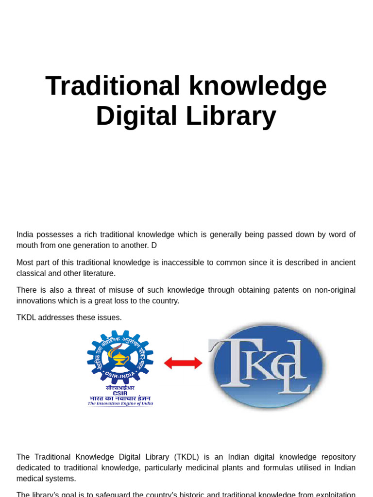 Traditional knowledge digital library | PDF