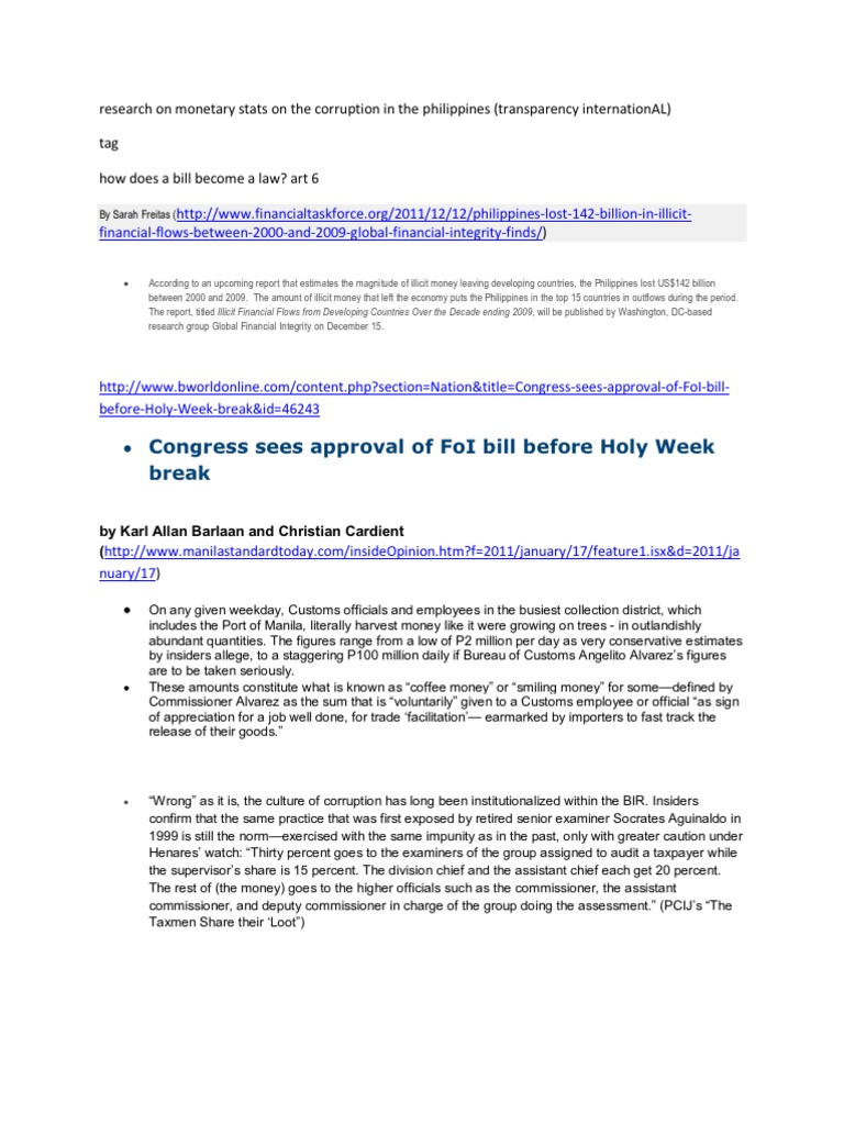 Philippine Corruption Statistics Overview | PDF | Social Science