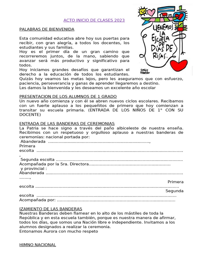 Acto Inicio de Clases 2014 | PDF | Aprendizaje