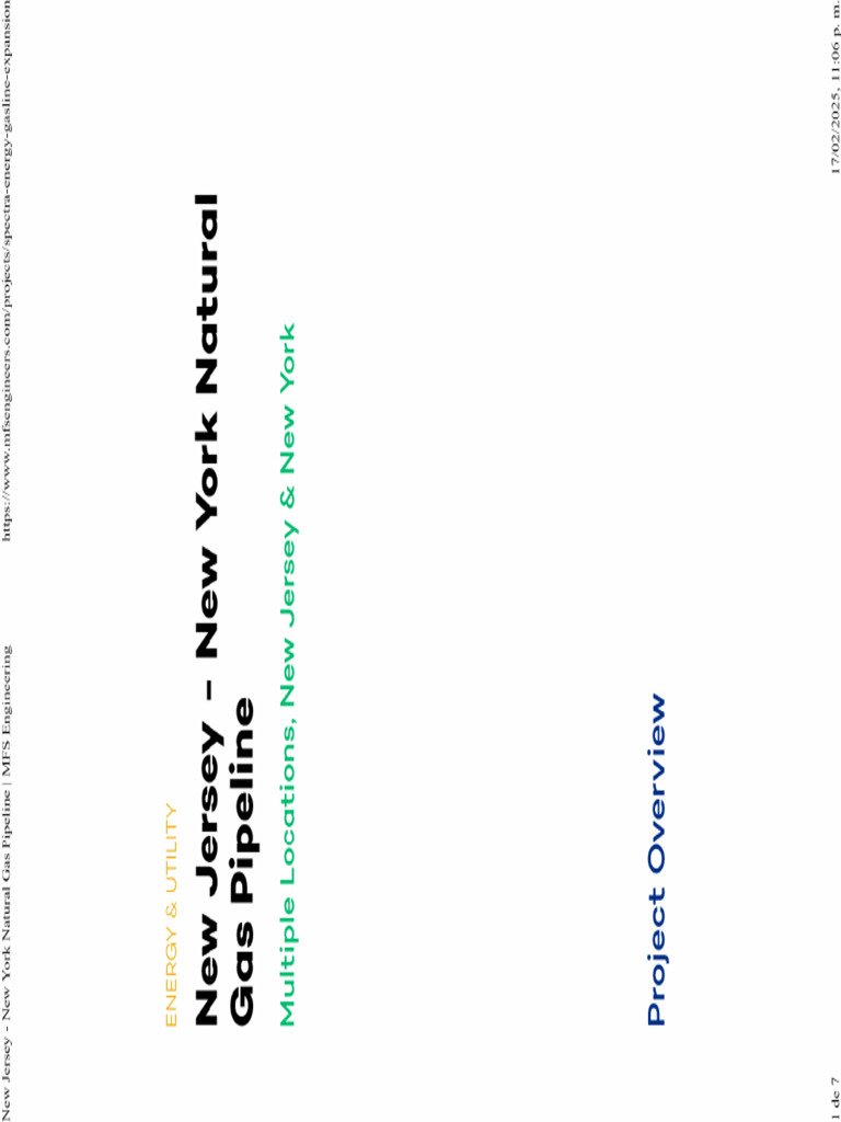 NJ-NY Natural Gas Pipeline Project | PDF
