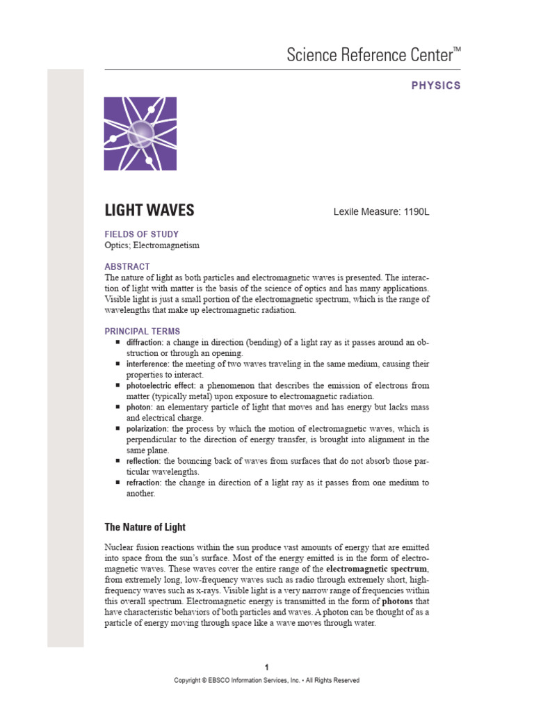 EBSCO FullText 2024 11 25 | PDF | Light | Electromagnetic Radiation