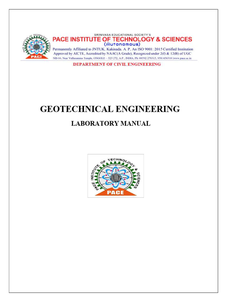 Geotechnical Engineering Lab Manual | PDF | Density | Engineering