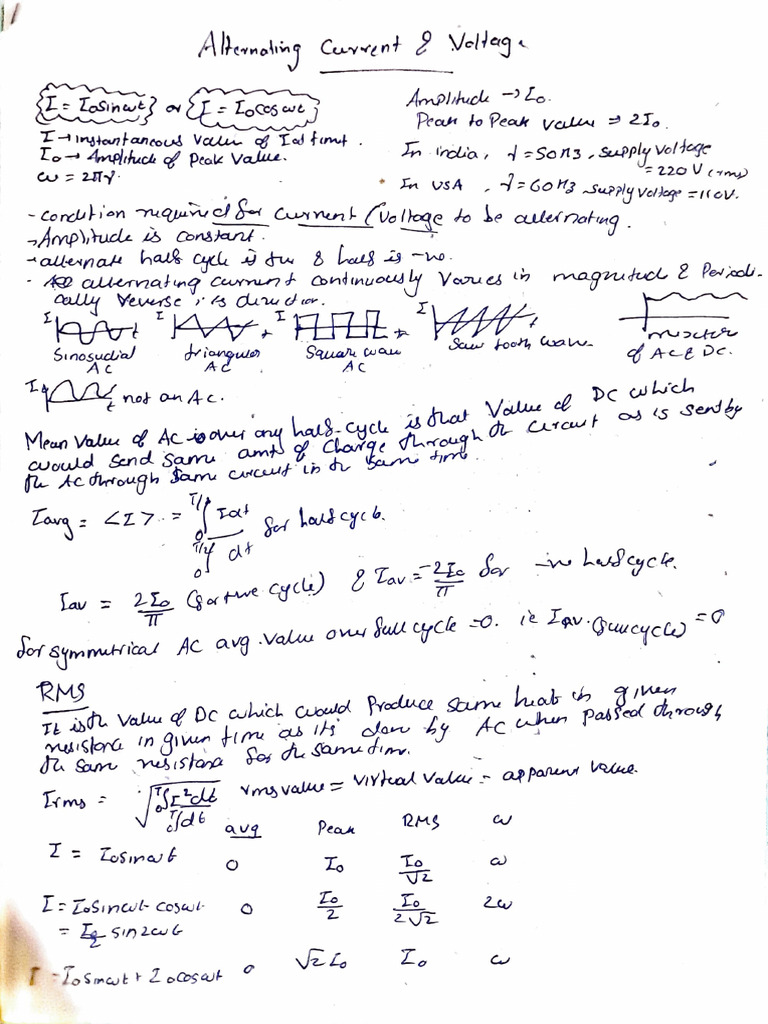 Alternating Current Neet | PDF | Electricity