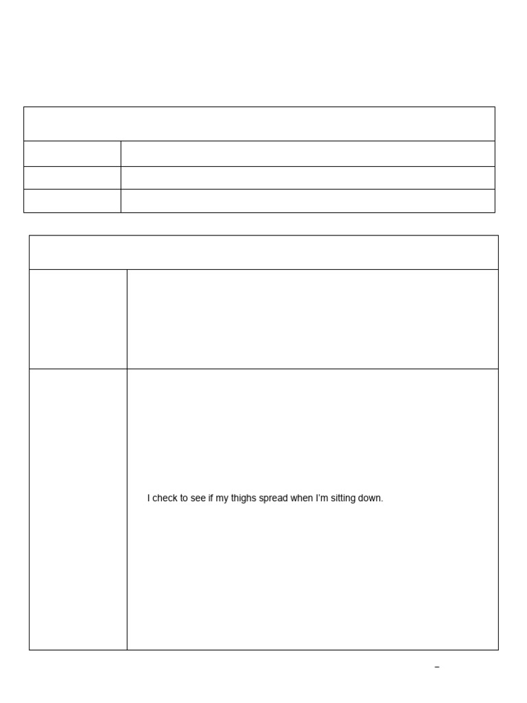 Body Checking Questionnaire Overview | PDF | Eating Disorder ...