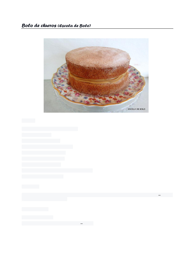 Bolo de Churros (Escola de Bolo) | PDF