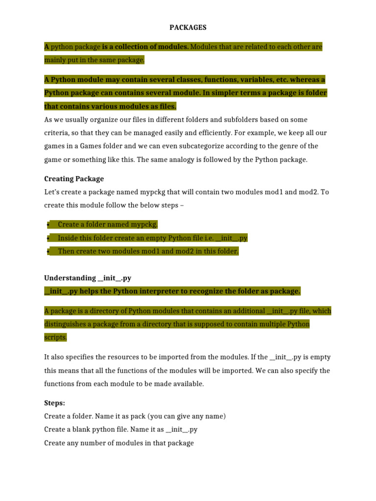 Packages | PDF | Directory (Computing) | Python (Programming Language)