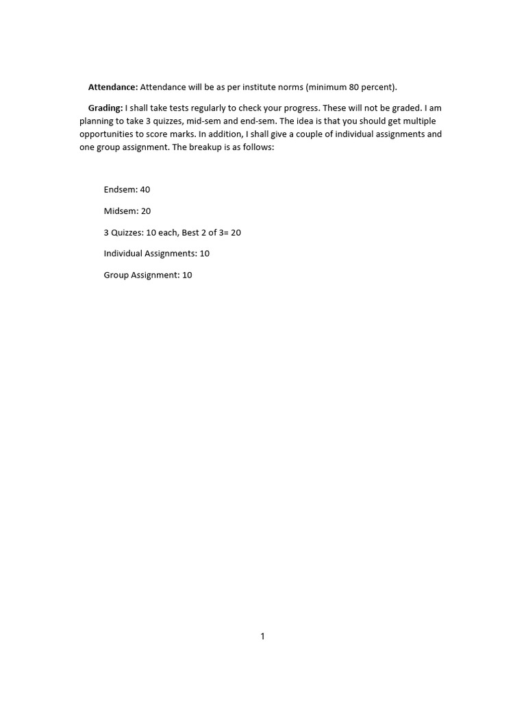 Attendance Structure And Grading Pdf