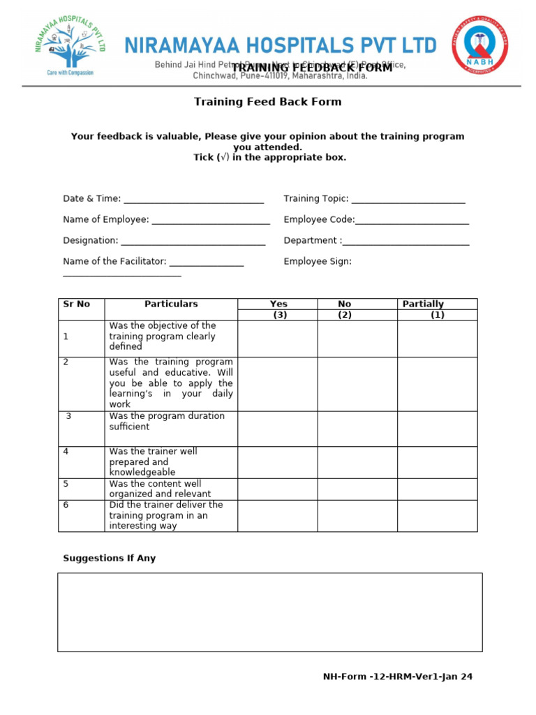 Training Feedback - Done | PDF