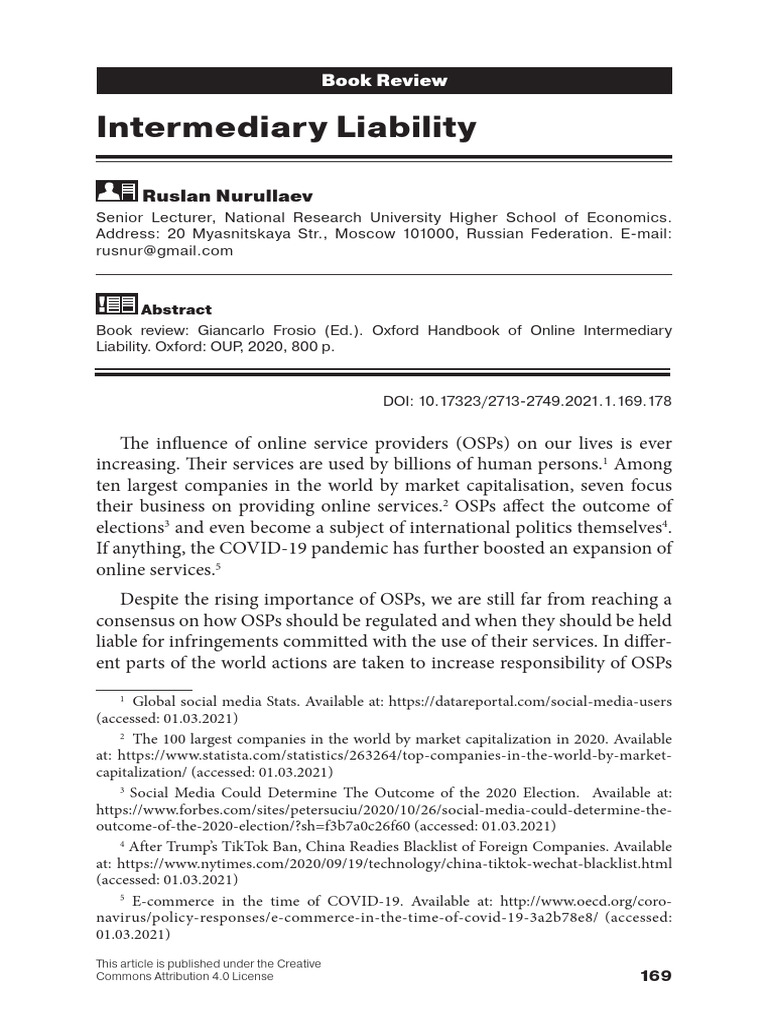 Intermediaries in Information Law | PDF | Online Copyright Infringement ...