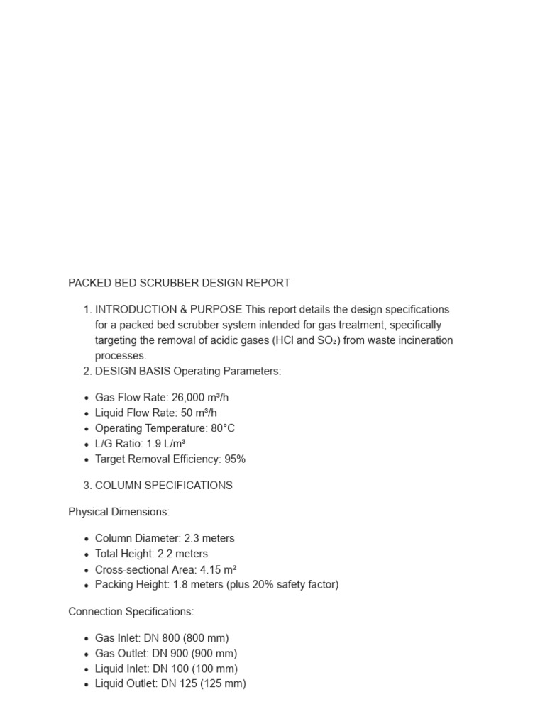 Packed Bed Scrubber Design Overview | PDF | Flow Measurement | Gases