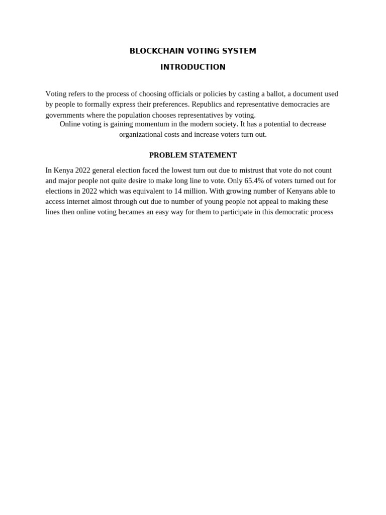 BLOCKCHAIN VOTING SYSTEM | PDF