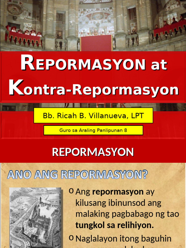 4th Grading - L3 - Repormasyon at Kontra-Repormasyon | PDF