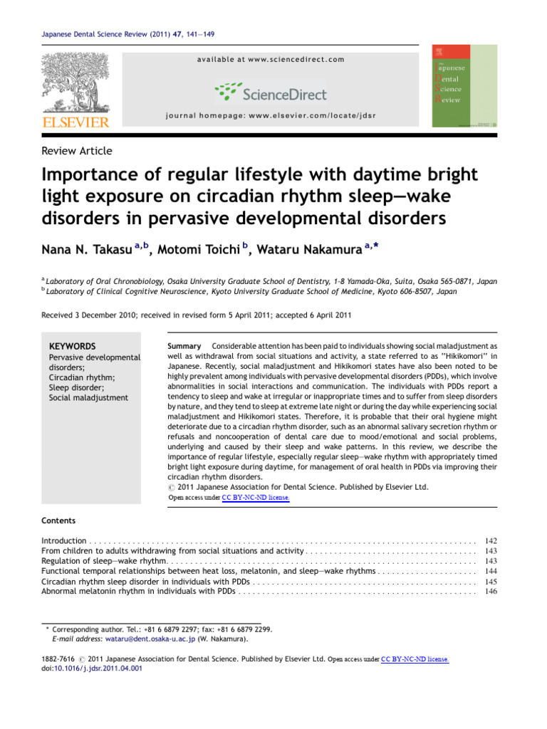 Circadian Rhythm and Sleep Disorders in PDDs | PDF | Sleep | Circadian ...