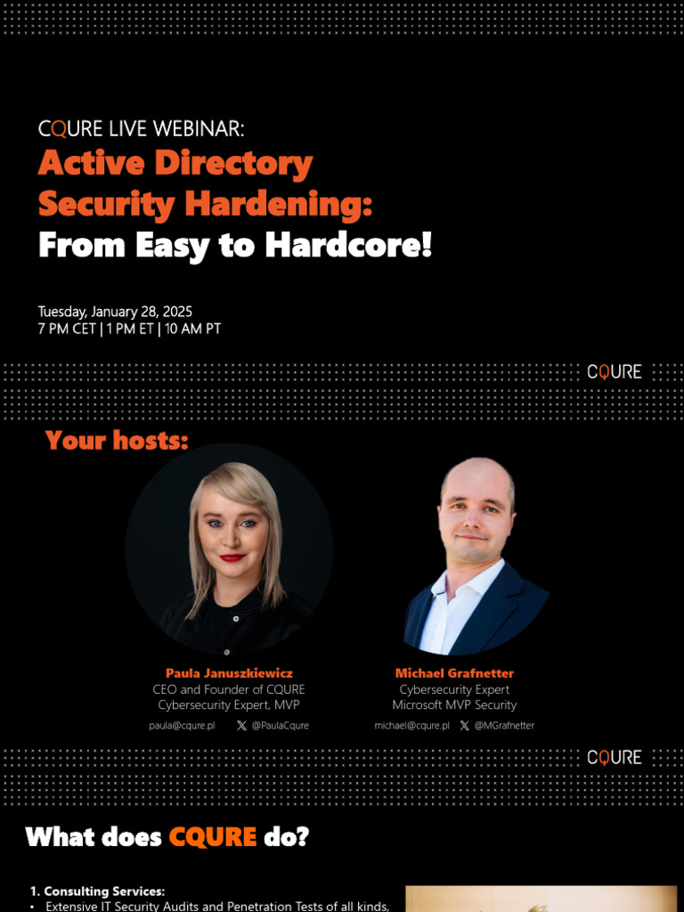 Active Directory Security Webinar 2025 | PDF | Security | Computer Security