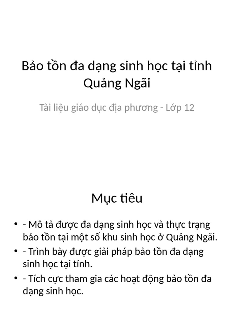 Bao Ton Da Dang Sinh Hoc Quang Ngai | PDF