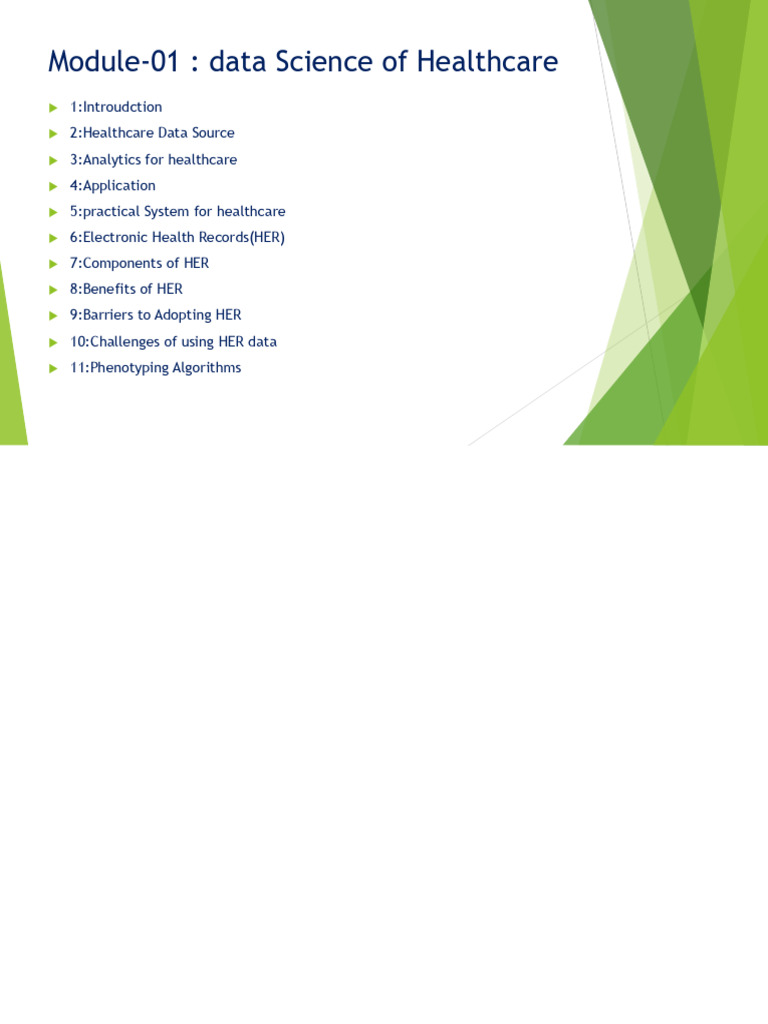 Data Science in Healthcare Overview | PDF | Electronic Health Record ...