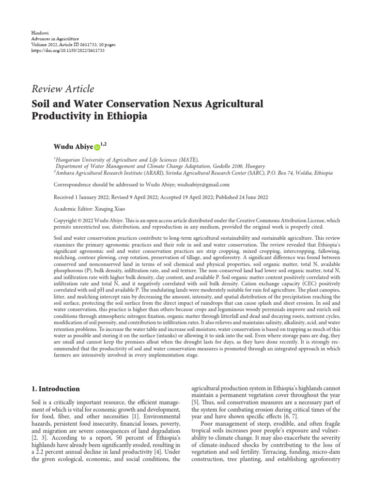 Soil and Water Conservation in Ethiopia | PDF | Soil | Crop Rotation